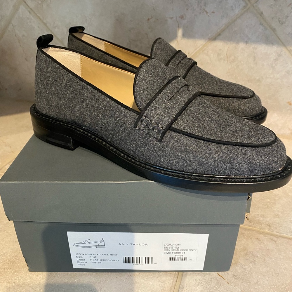 Ann Taylor Felt Penny Loafers NWT